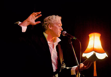 Jason Stoneking on stage at the Brunswick Green                                                                                 in Melbourne, photographed by Michael Reynolds