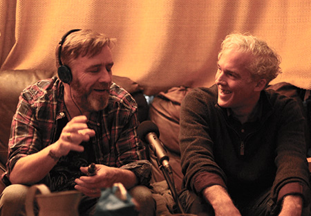Jason Stoneking talking to John Horan on his Subberculture                                                                                podcast, photographed by Jason J Fisher