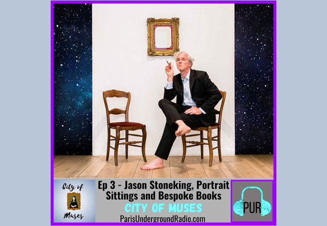 Promo image for for the City of Muses podcast episode featuring Jason Stoneking