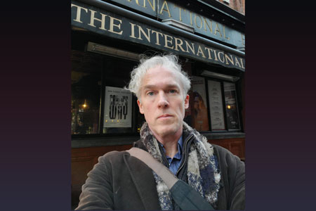 Jason Stoneking in front of the International bar, Dublin